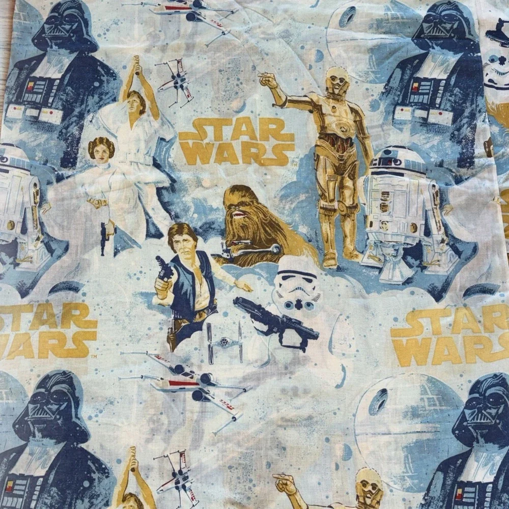 Vintage 1970s JC Pennys Star Wars New Hope HTF Flat Sheet Bedding Twin